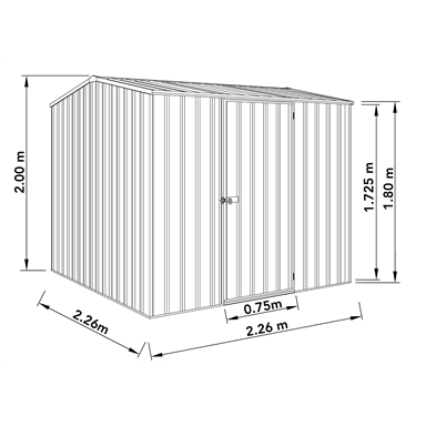 Absco Sheds 2 26 X 2 26 X 2m Premier Single Door Garden Shed