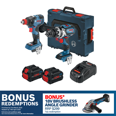 Bosch Blue 18v 2 Piece 2 X 8 0ah Cordless Procore18v Combo Kit