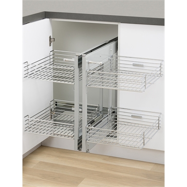 Kaboodle Blind Corner 2 Tier Soft Close Pull Out Baskets