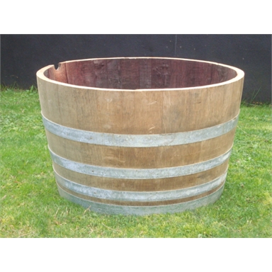 Half Wooden Wine Barrel 45cm Oak Bunnings Warehouse