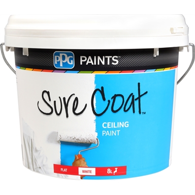 Ppg 8l Flat White Surecoat Ceiling Paint Bunnings Warehouse