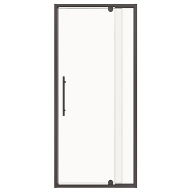 Stein 1000 X 2000 X 6mm Black Georgia Square Shower Door