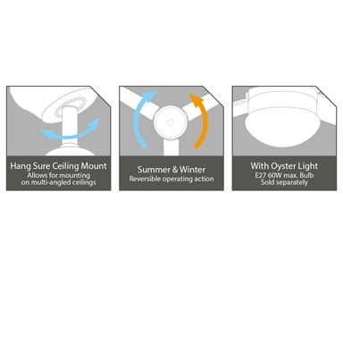 Arlec 120cm White 3 Blade Ceiling Fan With Oyster Light Bunnings