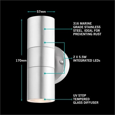 Arlec Grid Connect Smart Up And Down Led Wall Light Bunnings