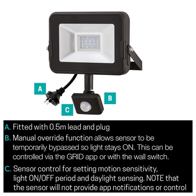 Arlec Smart 15w Security Floodlight With Movement Activated Sensor Arlec Smart 15w Security Floodlight
