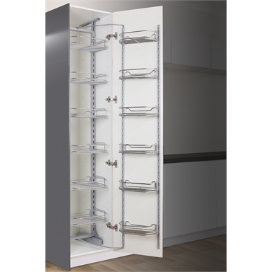 Kaboodle 450mm Chrome 6 Tier Pantry Pullout Baskets Bunnings