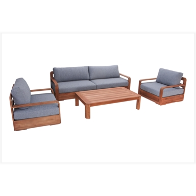 Mimosa 4 Piece Mandala Teak Lounge Setting Bunnings Warehouse