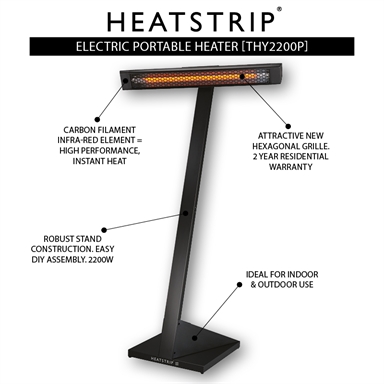 Heatstrip 2200w Outdoor Portable Electric Infrared Heater
