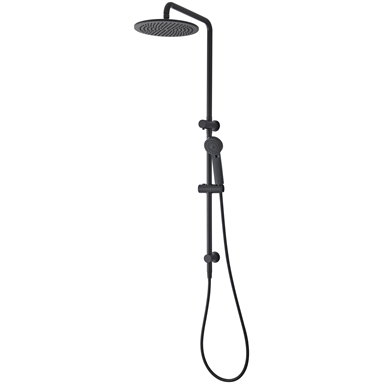 Mondella Resonance Matte Black Exposed Shower On Rail With