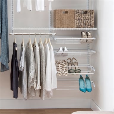 Flexi Storage White Sliding Shoe Rack For Heels Bunnings Warehouse