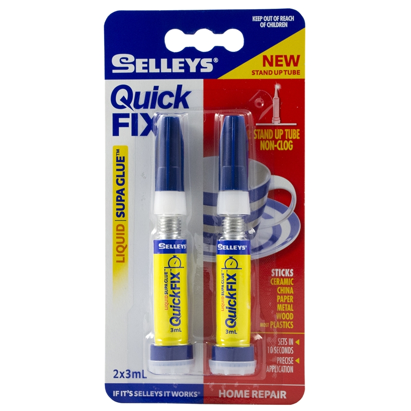 Selleys 3ml Quick Fix Liquid Supa Glue 2pk Bunnings Warehouse