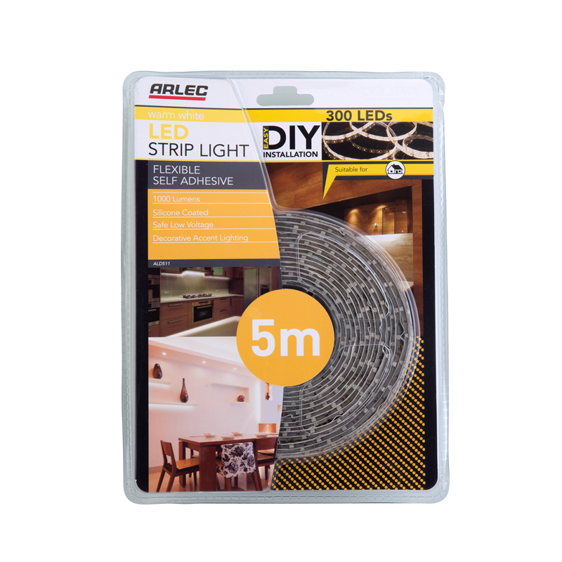 Arlec 5m Warm White Silicone Coated Led Strip Light