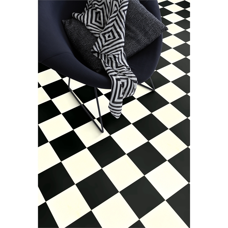Senso 2m Essential Wide Damier Black And White Vinyl Sheet
