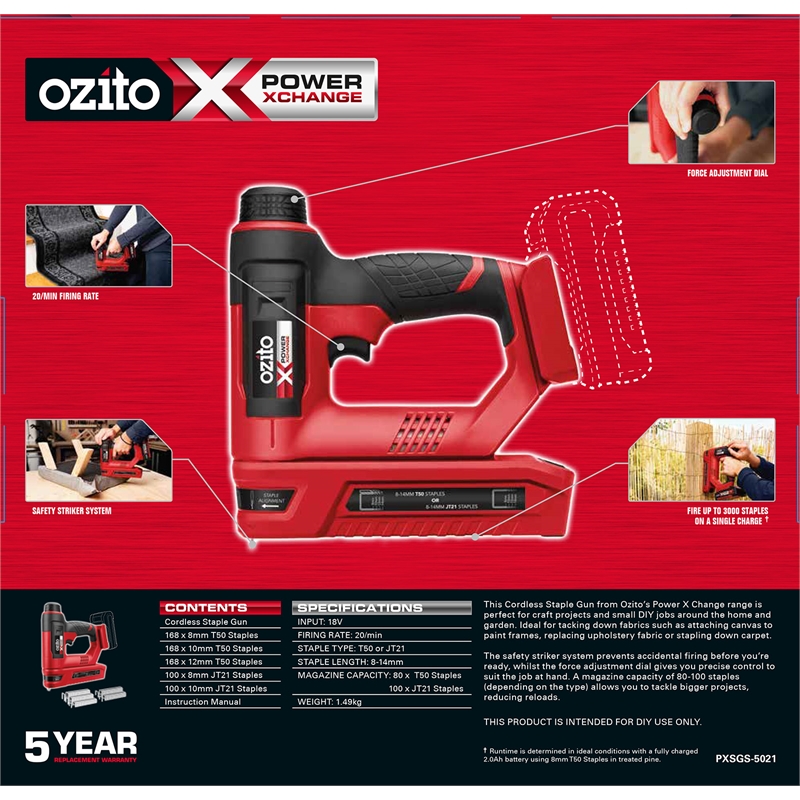 cordless t50 staple gun