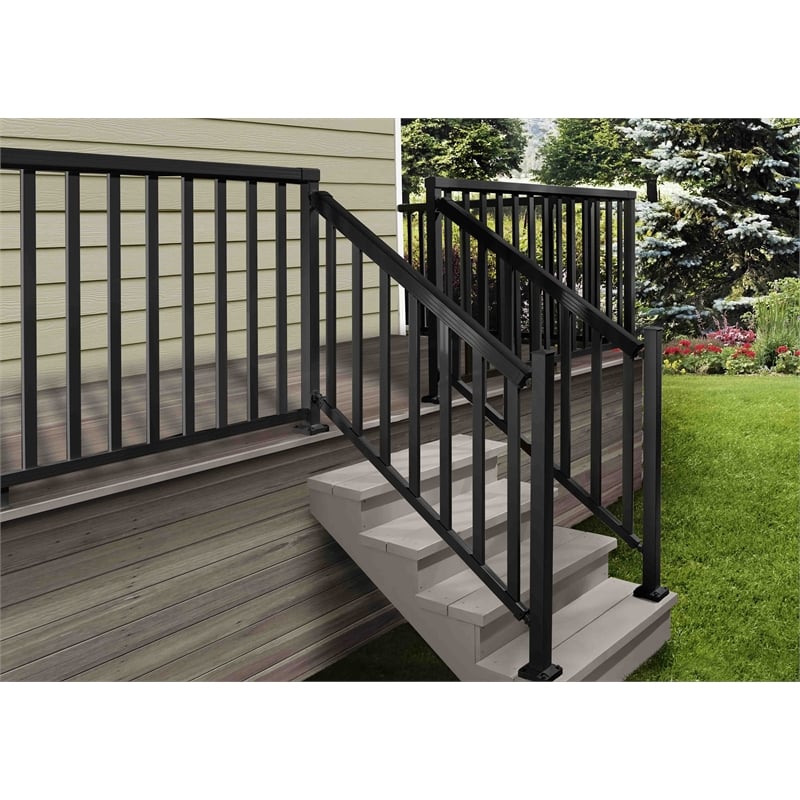 Peak 1800mm Black Aluminium Balustrade Wide Stair Baluster And Spacer Kit