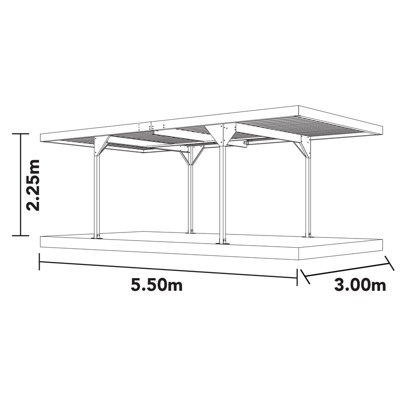 Absco Sheds 3 0 X 5 5 X 2 25m Zincalume Skillion Single Carport