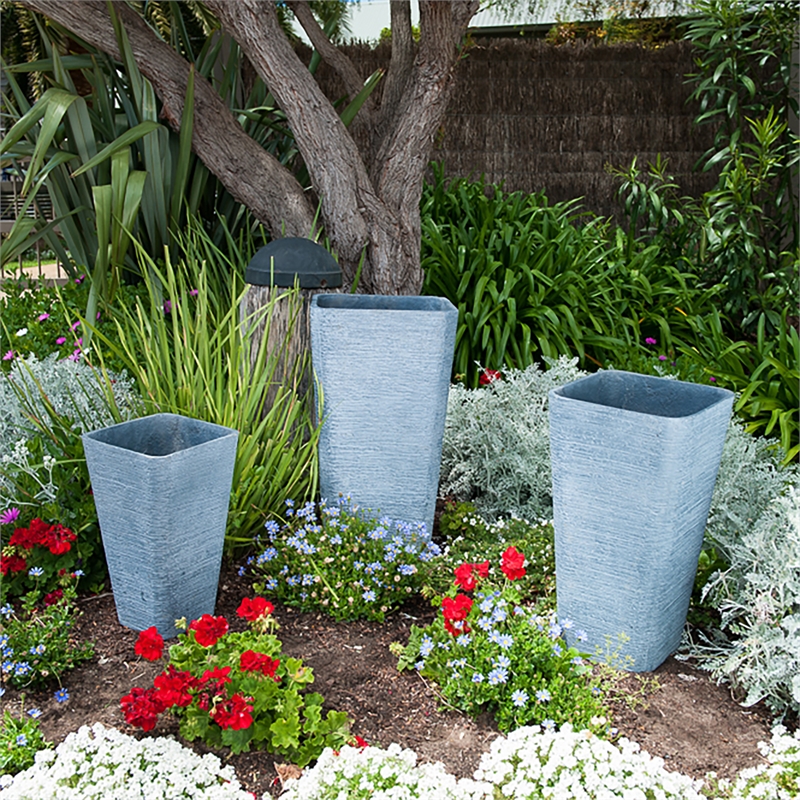 Tuscan Path 35 X 65cm Dark Grey Stream Lite Tall Square Planter - Tall Garden Pots Bunnings Tuscan Path 35 X 65cm Dark Grey Stream Lite Tall Square Planter - Tall Garden Pots Bunnings