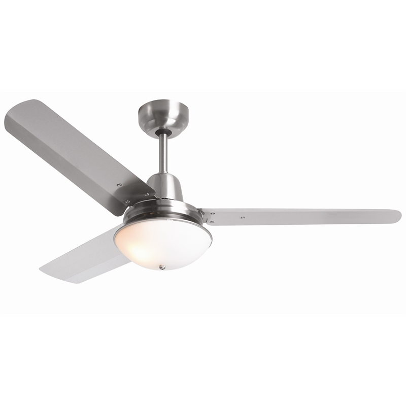 Hpm Oyster Light Kit For Ceiling Fan Brushed Stainless Steel