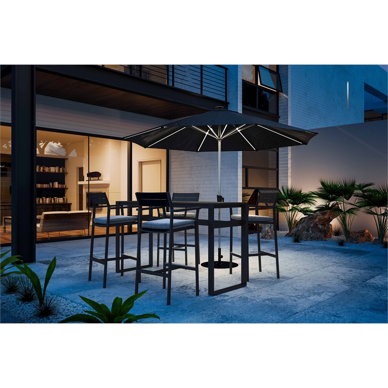 Coolaroo 3m Bondi Solar Led Market Umbrella Bunnings Warehouse