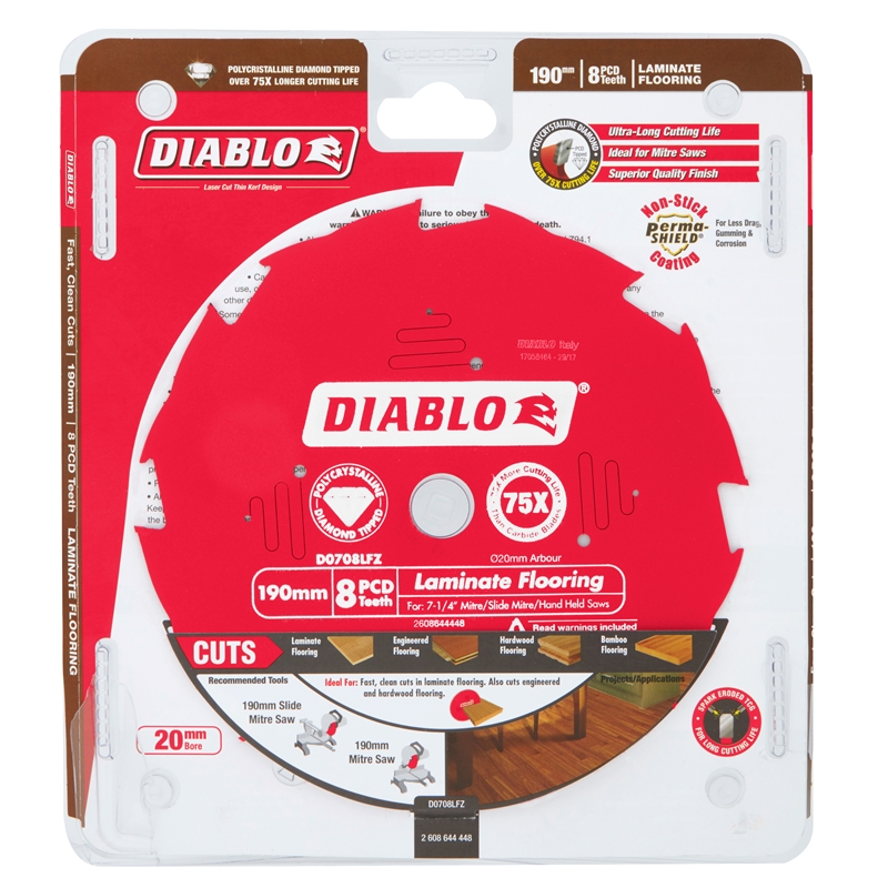Diablo 190mm 8 Teeth Laminate Flooring Circular Saw Blade - What Type Of Saw Blade To Use On Laminate Flooring