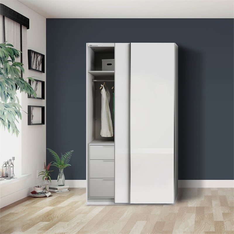 Flexi Storage White High Gloss Sliding Wardrobe Door Bunnings