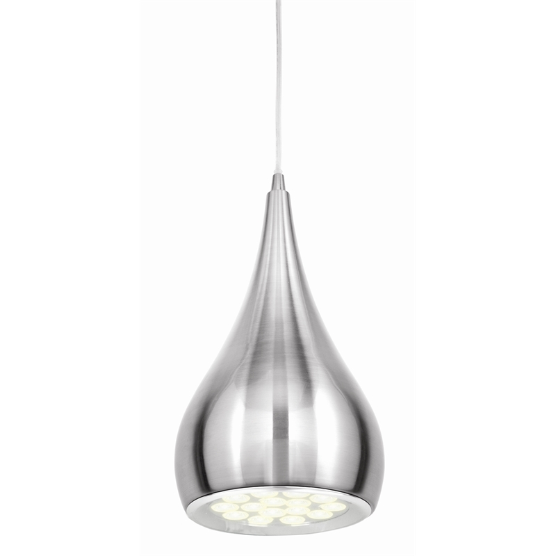 Brilliant Lighting 15w Brushed Chrome Clyde Led Pendant Light 15w Brushed Chrome Clyde Led Pendant Light