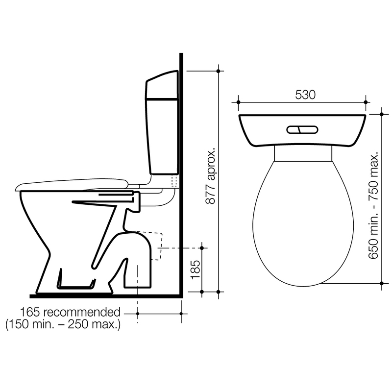 Caroma P Trap Uniset Ii Toilet Suite Bunnings Warehouse